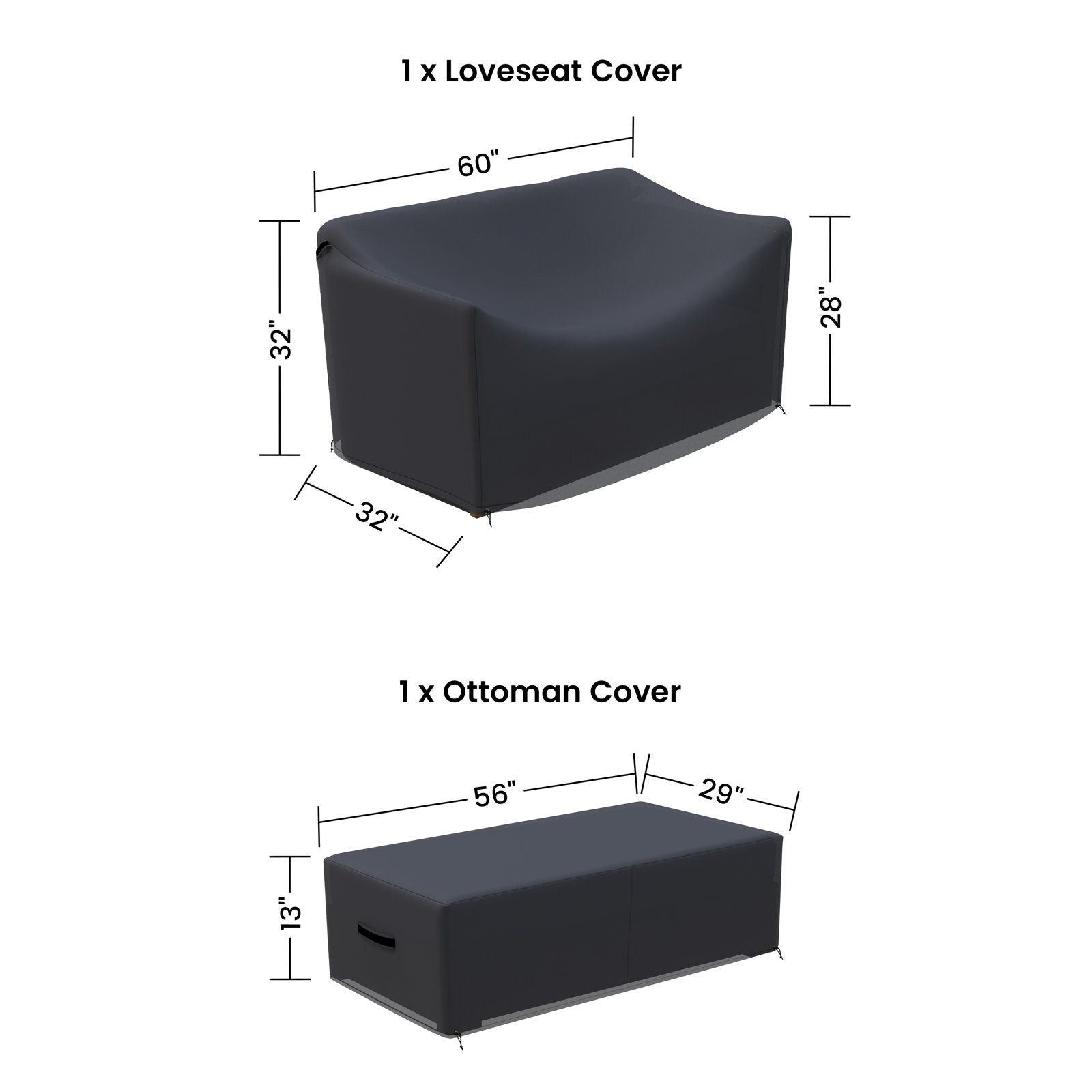 Aniston 59" Outdoor Conversation Set Cover