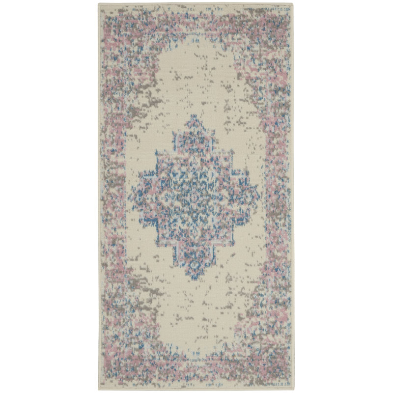 Tapis ivoire moderne Bo, Tapis de couloir 2 pi x 4 pi