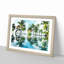 Palm Tree Reflections in Mauritius - Framed Print-55578458-55578459