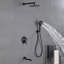 Le système de douche à pluie avec bec de baignoire 3 fonctions de robinet de douche contient une pomme de douche de 10 pouces et un ensemble de garniture de douche à main, cartouche de valve incluse-125522651