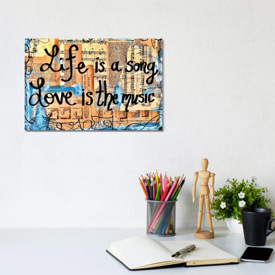 «Love Is the Music» par Elexa Bancroft - reproduction d'art textuel sur toile tendue