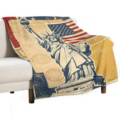 Statue of Liberty (4) _1 jeté en flanelle de luxe, couverture douce et chaude pour le canapé-lit du salon