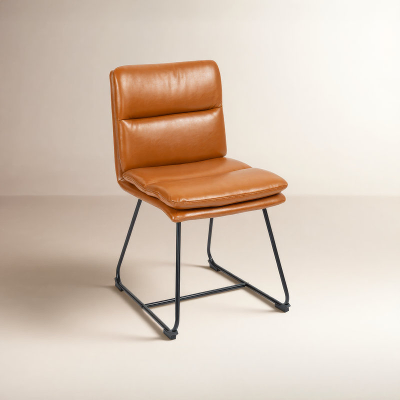 Chaise rembourrée Volana, Similicuir cappuccinno