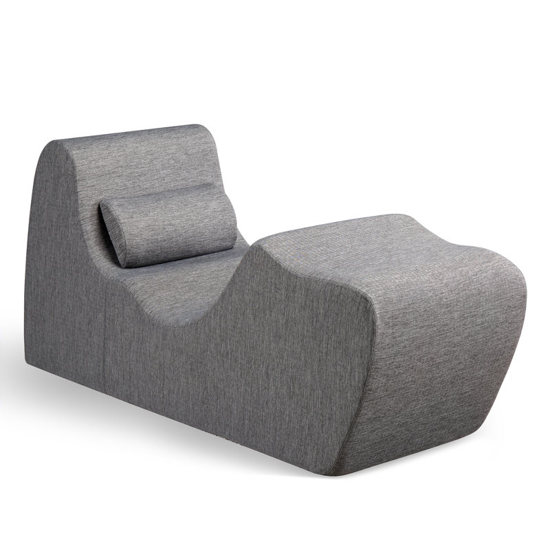 Chaise longue inclinable en mousse Zinus Lotus, Mélange de polyester gris foncé