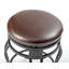 Tabouret de bar et de comptoir pivotant sans dossier en similicuir de 24 po avec siège espresso Kristianson, base en métal noir-1999388293