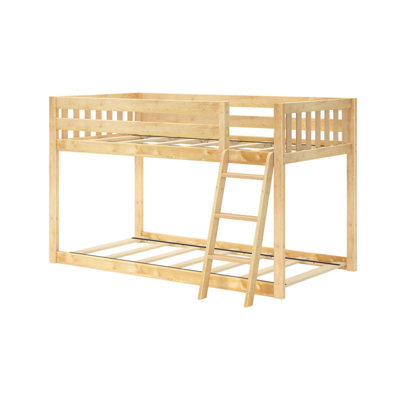 Lylee Twin Over Twin Solid Wood Standard Bunk Bed, Natural