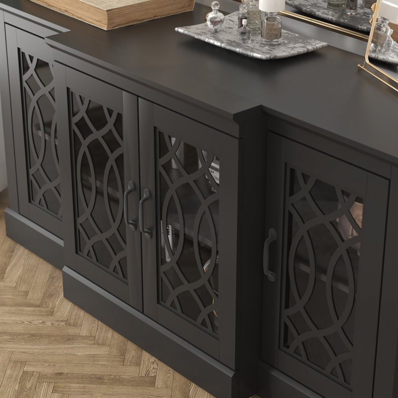 Allivia 60.4" W 4-Door Accent Sideboard, Black