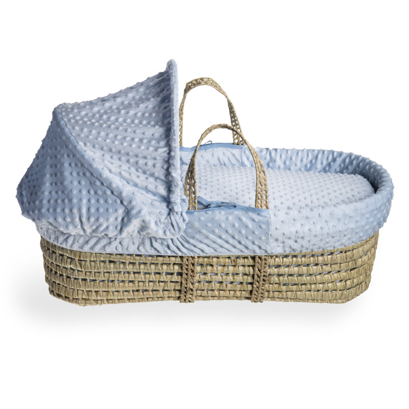 Dimple Palm Moses Basket, Blue