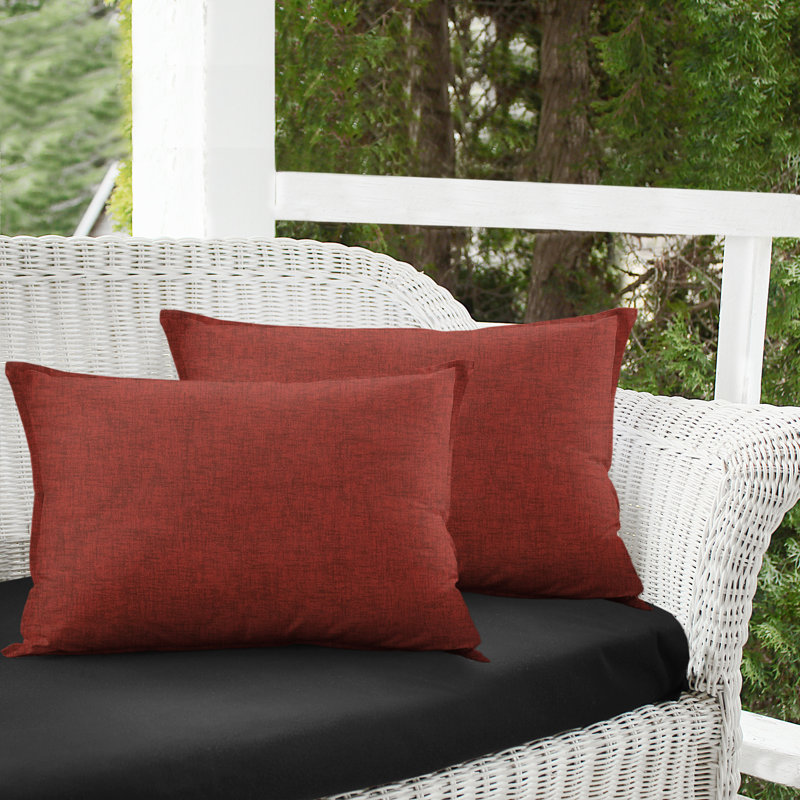 Housse de coussin rectangulaire Shibori, Rouge, Abstrait