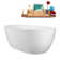 67" Streamline Soaking Glossy White Freestanding Tub and Tray With Internal Drain