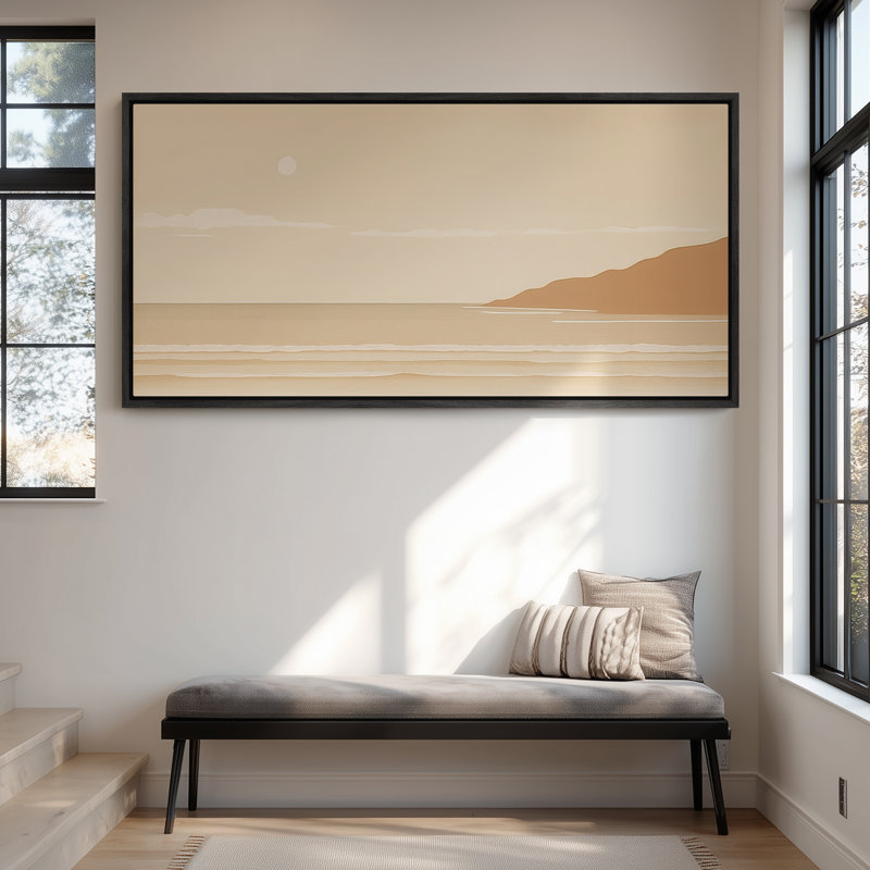Très grand art mural rétro encadré pour art classique, H 30 po x l 60 po, Noir