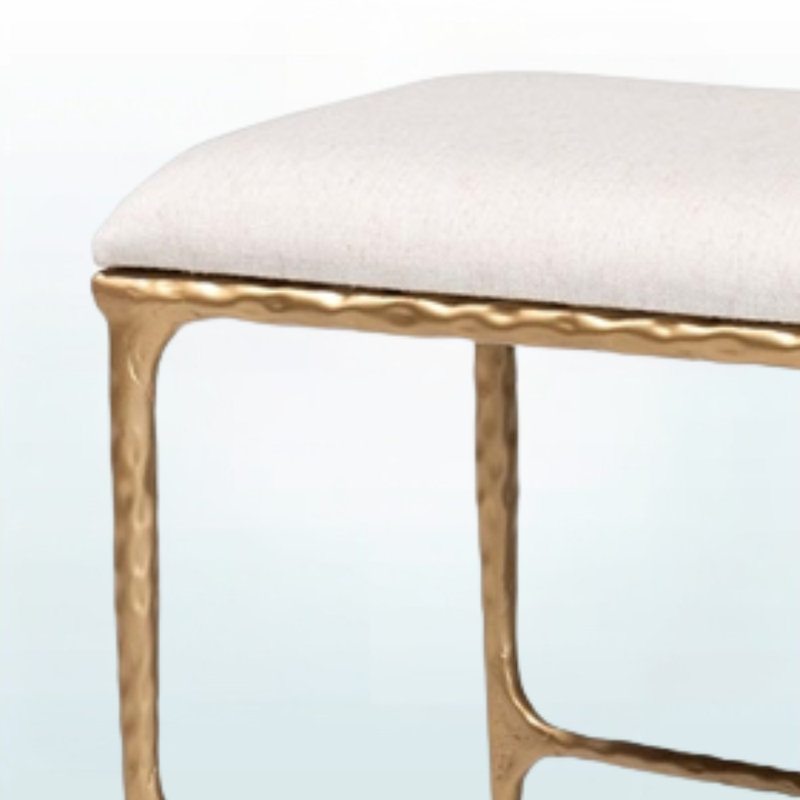 Banc rembourré avec structure en métal forgé à la main Eviana