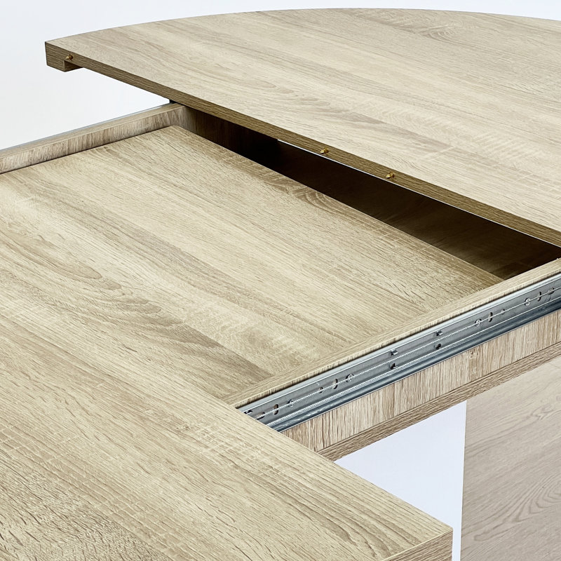 Table de salle à manger ovale pour la salle, extensible 59 po x 43 po avec rallonge amovible, Grace, table blanche, style cuisine, finition