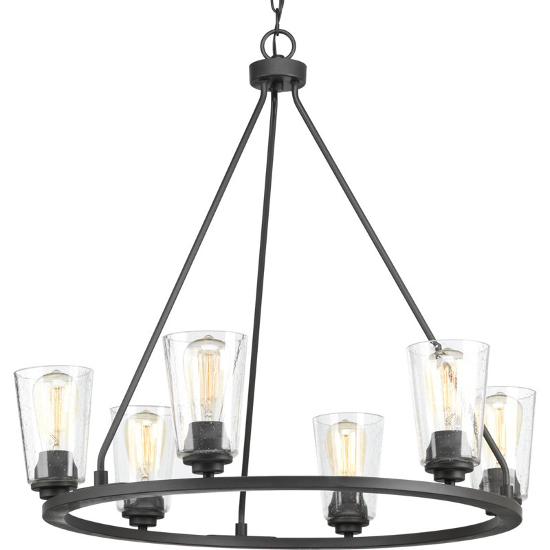 Miesha 6 - Light Farmhouse Chandelier, Graphite