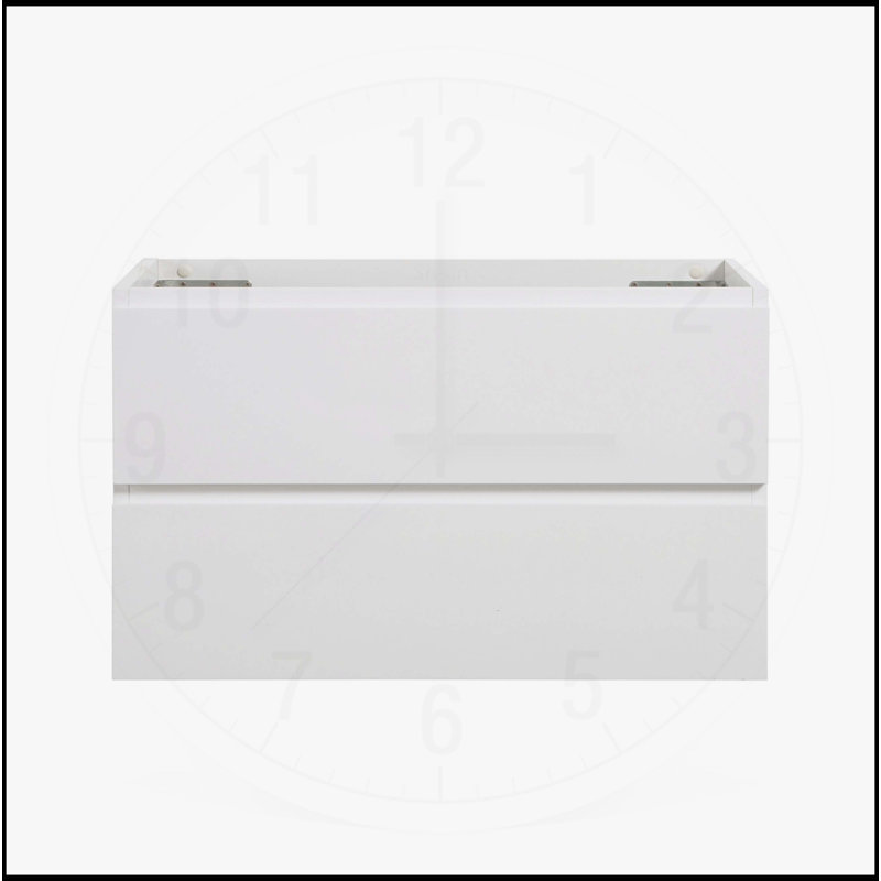 Meuble-lavabo mural avec tiroirs doubles SANS lavabo, H 20,5 po x l 35,6 po x P 17,9 po, Blanc