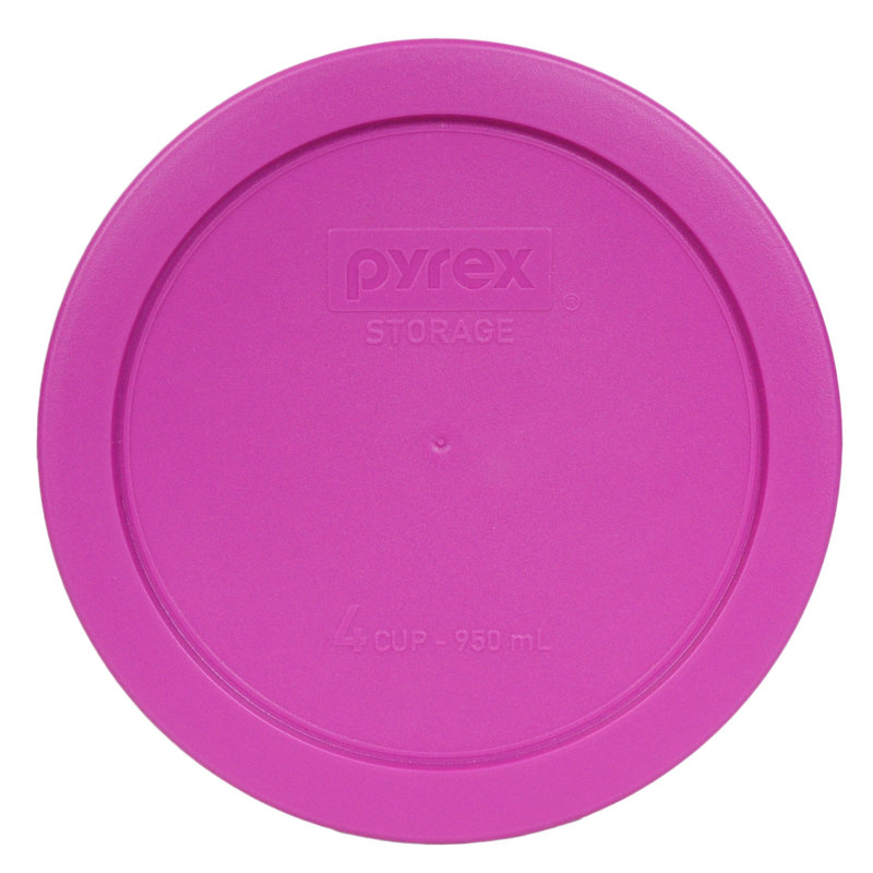 (1) bol en verre de 4 tasses Pyrex (1) et (1) couvercle en PC (7201), Rose baie