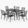 Alyah 6 - Person Metal Patio Dining Set with Rectangular Table