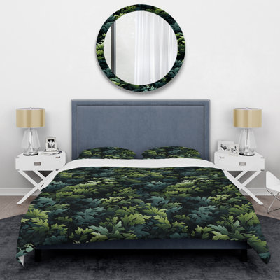 Enchanted Camo Illusion - Ensemble de housse de couette abstrait - Microfibre de polyester