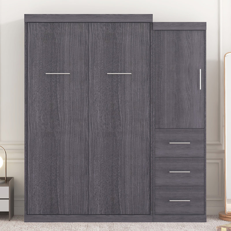 Lit escamotable avec garde-robe et tiroirs Murphy, Lit simple