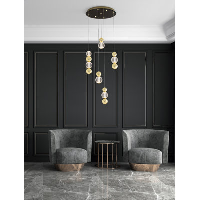 6 - Light Gold LED Cluster Pendant