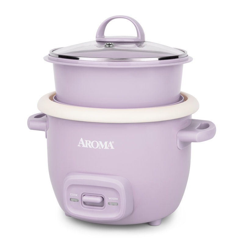 AROMA® 3 tasses (cuit) / 0,8 pte Multicuiseur numérique riz et grain, Lilac