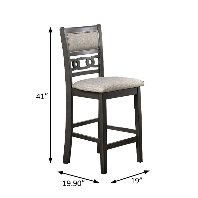 L 42,4 po et l 18,9 po transitionnel 5 pièces Comptoir Ht. Ensemble de table, gris
