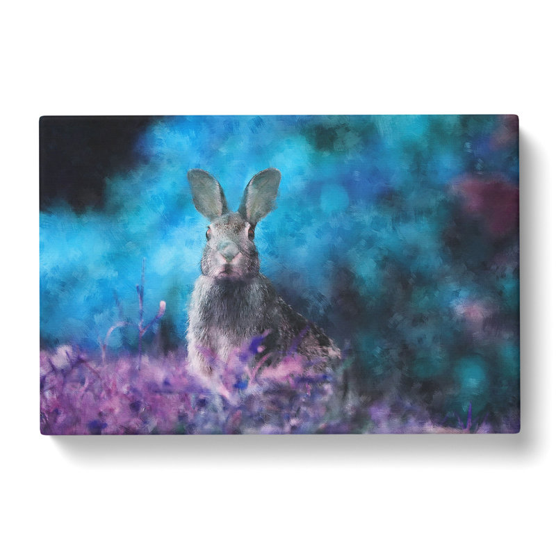Curious Hare Painting - Wrapped Canvas, 60cm H x 91cm W x 3cm D