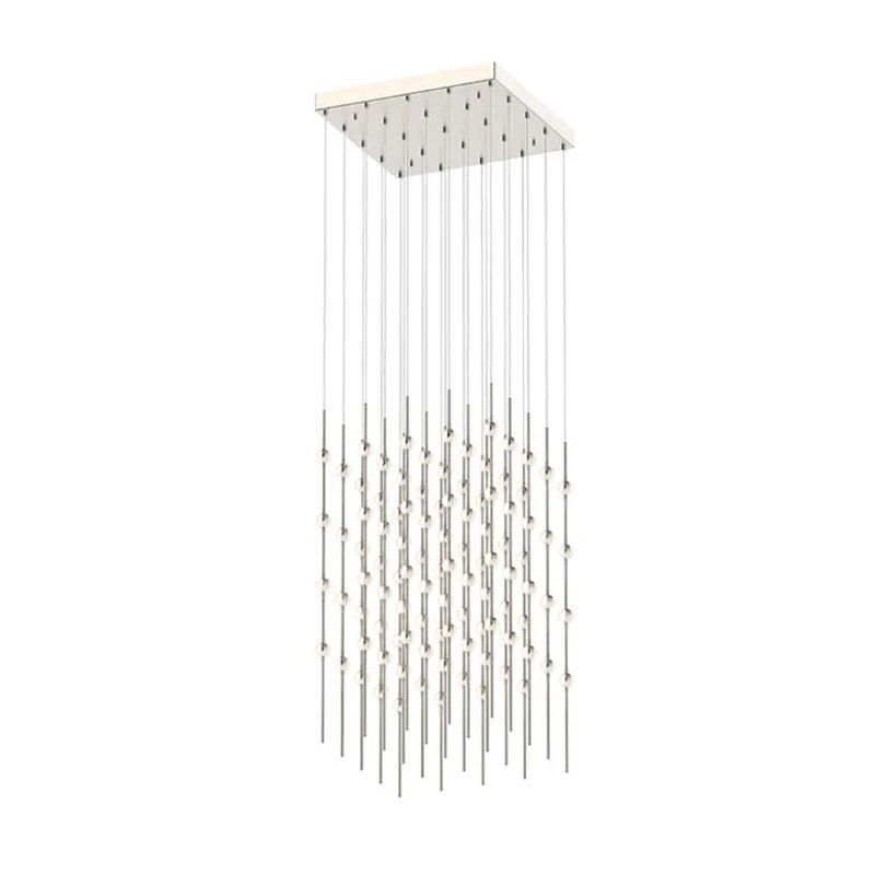 Luminaire suspendu 100 niveaux à DEL Constellation®, Blanc, 2700 K, Nickel satiné / Blanc