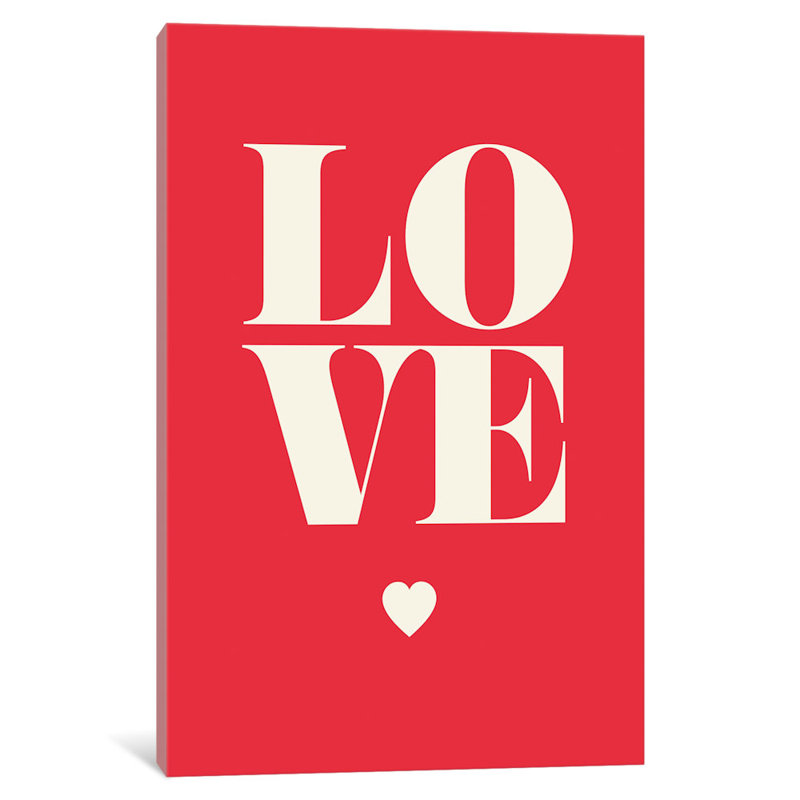 « love », impression sur toile, H 40 po x l 26 po x P 1,5 po, Toile tendue, Pas de tapis