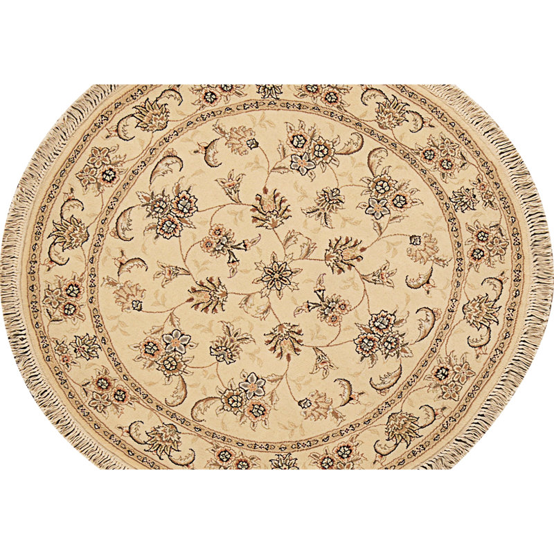 High-Quality Hand-Knotted Ivory Area Rug