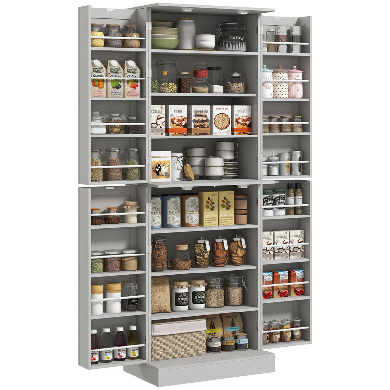 Garde-manger avec tablettes, portes, Gris