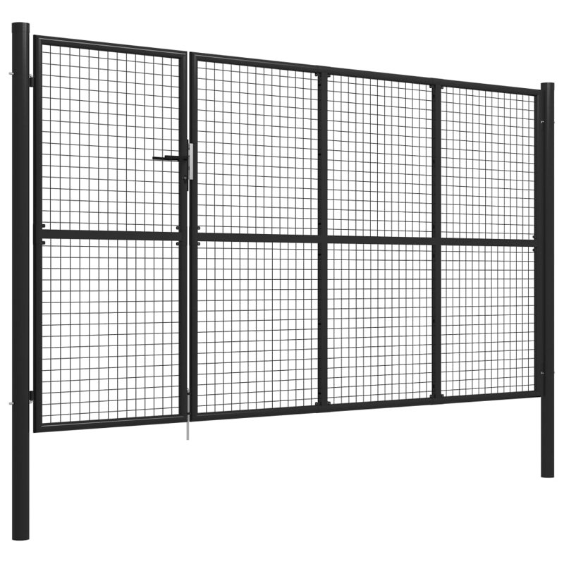 Tanna 350 cm W Gate Fencing, 200 cm H x 350 cm W x 6 cm D, Anthracite
