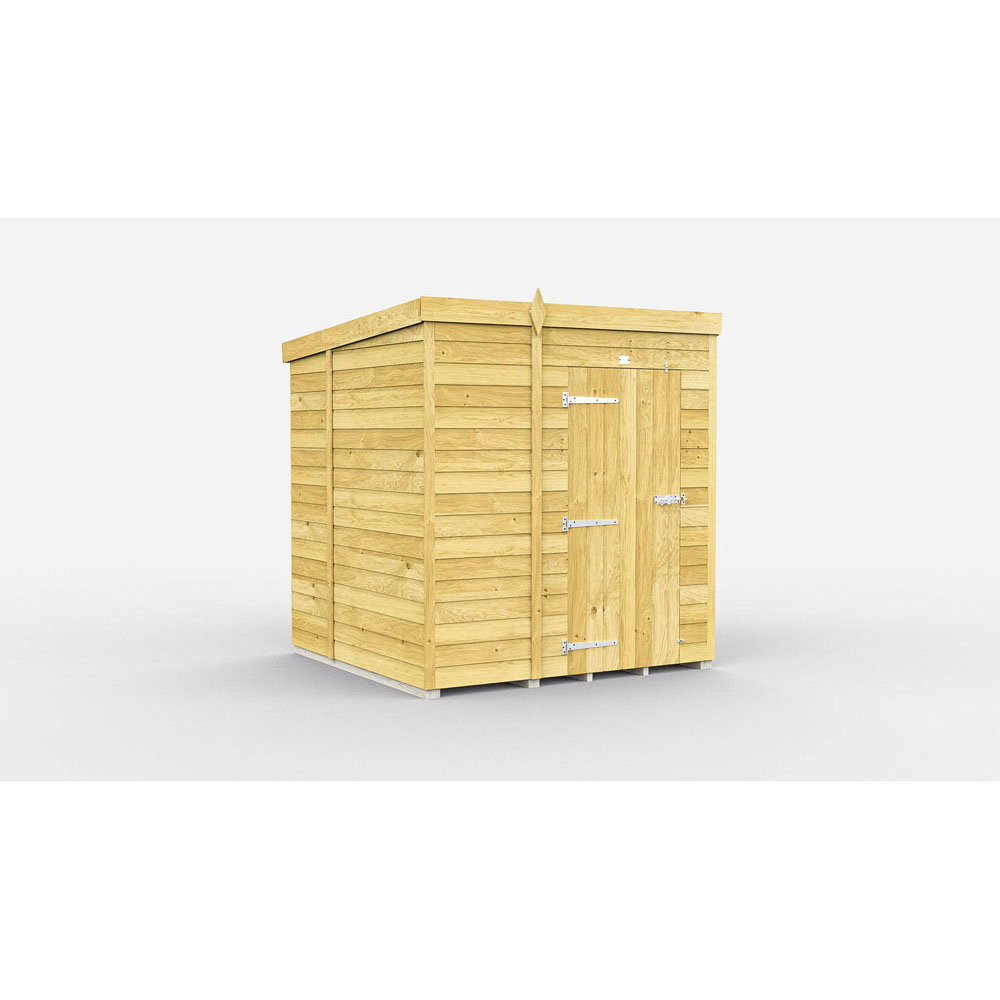 6ft x 7ft Pent Shed - Single Door without Windows