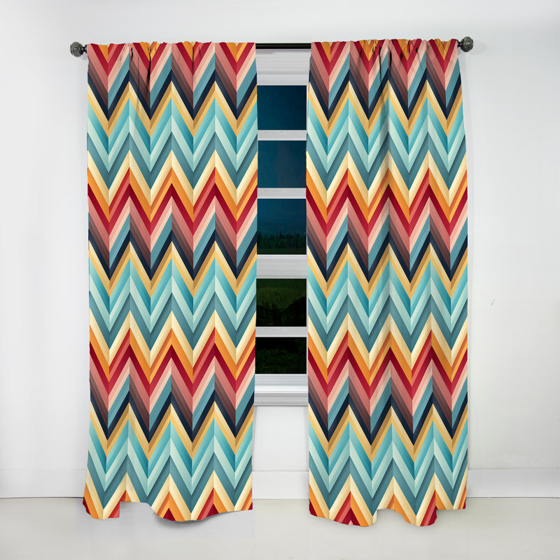 Architectural Splendor Chevron I - Rideau - Rideau obscurcissant - 1 panneau, L 52 po x L 63 po