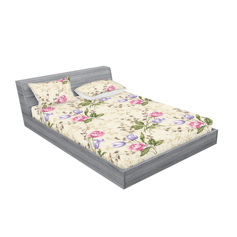 Drap-housse et taies décoratives 3 pièces Ambesonne, Ensemble de draps pour grand lit avec 2 taies d'or