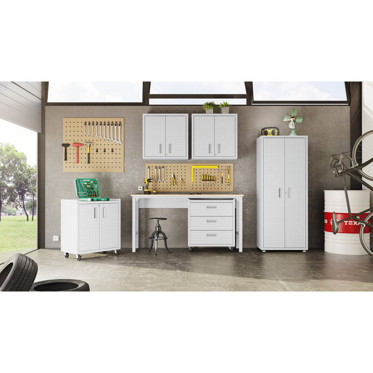 Sibley Textured Garage Complete Storage System (Set of 6) The Twillery Co. Color: White