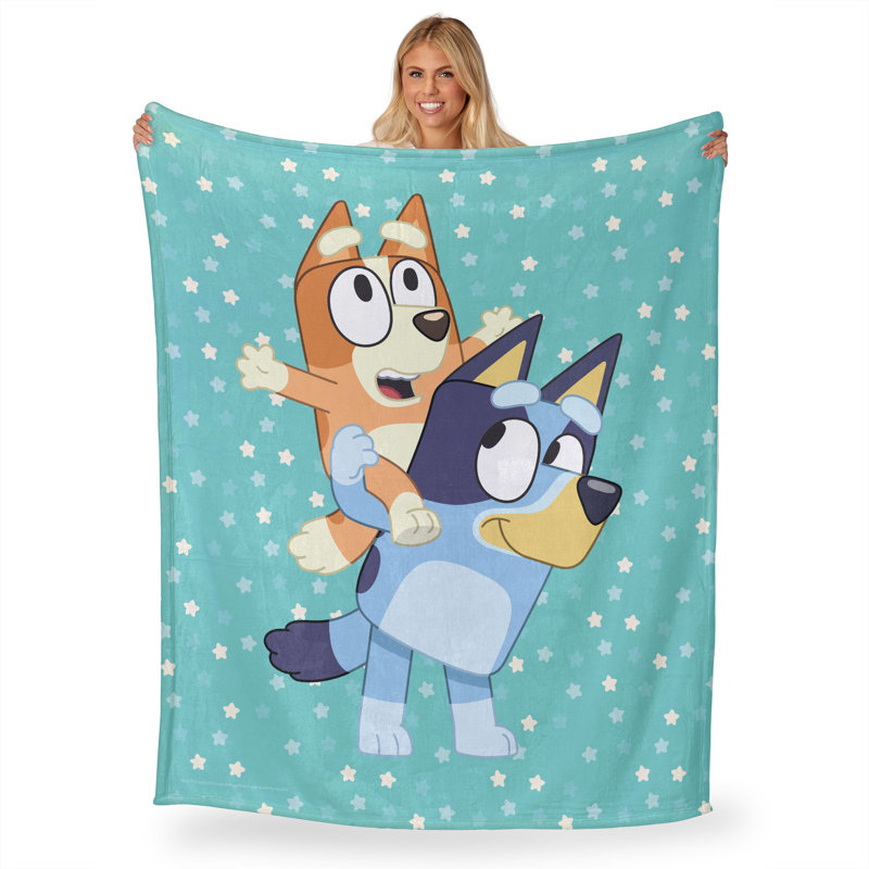Bluey Big Play Silk Touch Throw Blanket, Ultra-Soft Character Throw, Cozy Plush TV Blanket, 50x60 Inches, Big Play