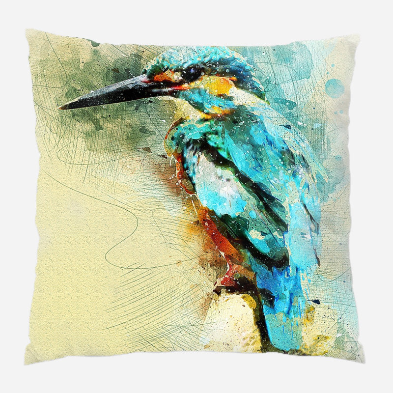 Coussin kingfisher Thadine, Microsuède, Intérieur