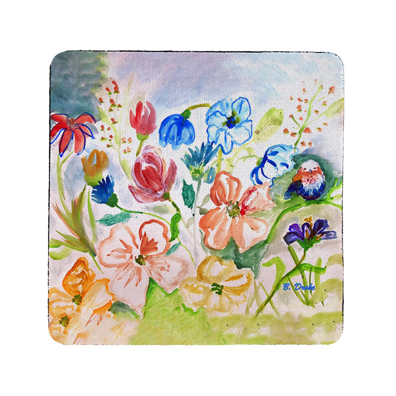 Ensemble de 4 sous-verres à fleurs colorées