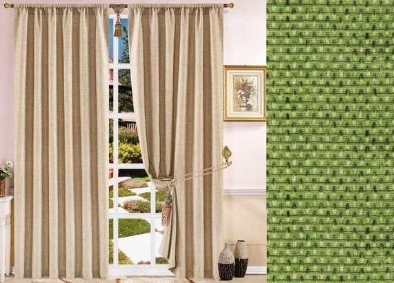 Room Darkening Curtain Single Panel, Lime, 55" W x 108" L