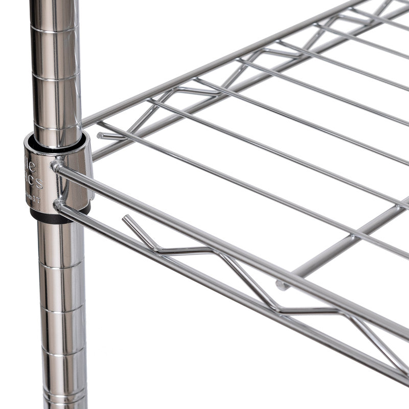 5-Tier Black Steel Wire Shelving Unit with Adjustable Shelves