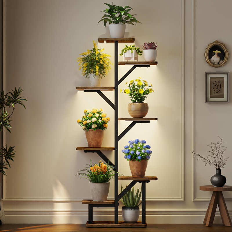 Support pour plante d'intérieur à 8 niveaux avec lumières de croissance