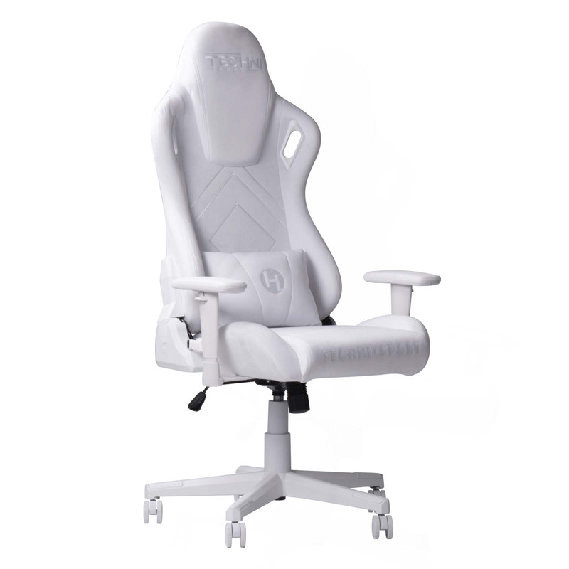 Velvet Memory Foam Gaming Chair, White