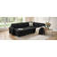 Canapé-lit convertible en forme de U de 111 po avec canapé-lit modulaire noir avec ports USB et rangement pour le salon-318781838