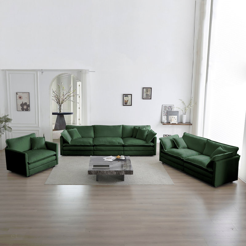 Canapé moderne, canapé modulaire à assise très profonde 3 pièces pour salon, canapé surdimensionné, canapé 3 places, causeuse et canapé simple, chenille