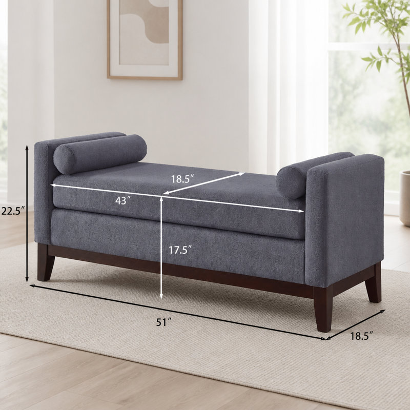 Grand repose-pieds rembourré en tissu avec coussins, Dark Grey