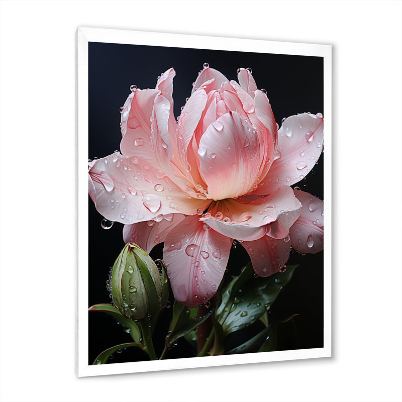 Murmures roses du printemps - impressions murales florales, Cadre photo blanc, H 44 po x l 34 po x P 1,5 po