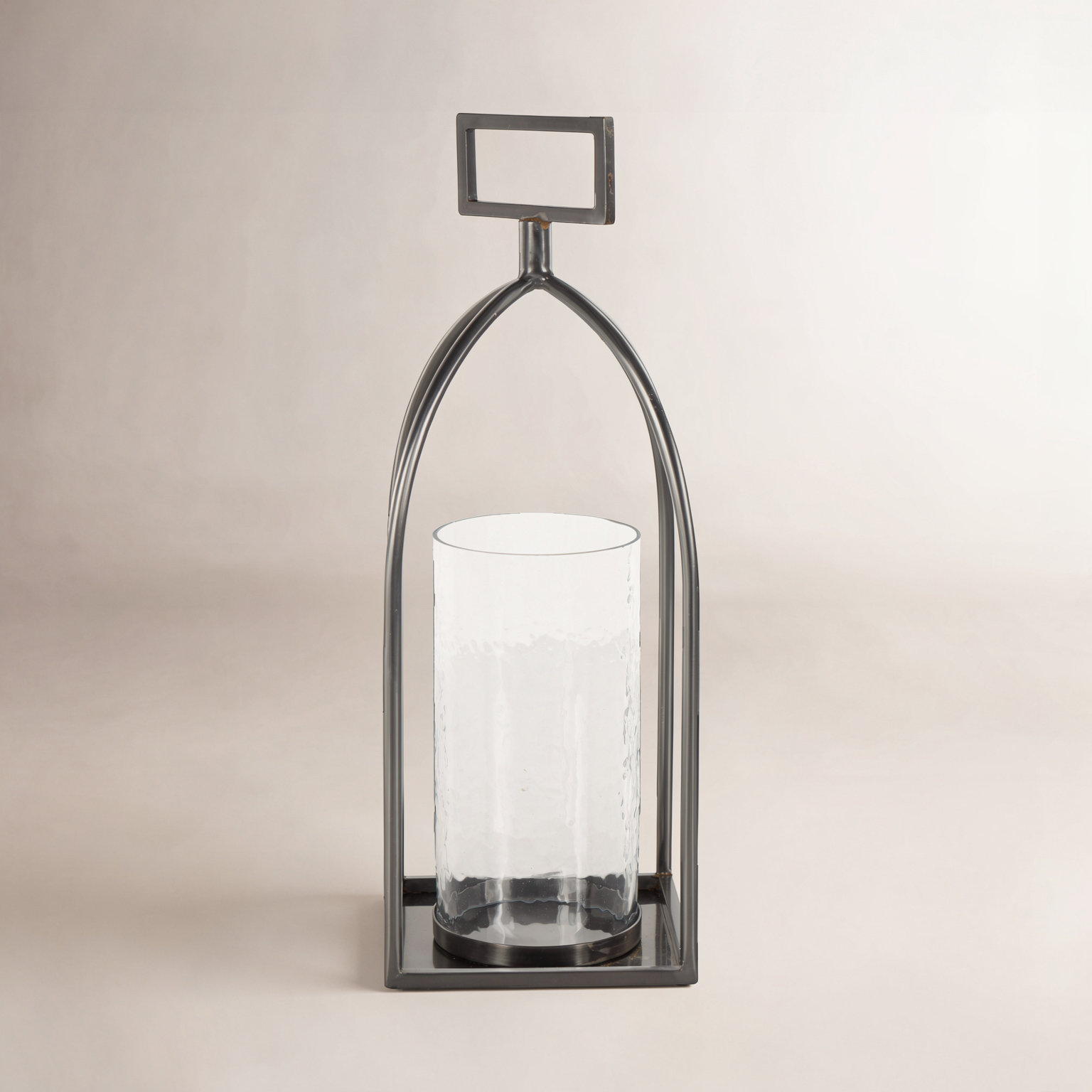 Metal Lantern Candle Holder, 16.25" H x 5.9" W x 5.95" D