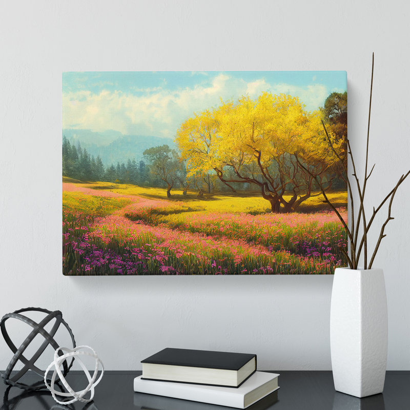 Spring Landscape Meadow Vol.3 - Wrapped Canvas, 40cm H x 60cm W x 3cm D