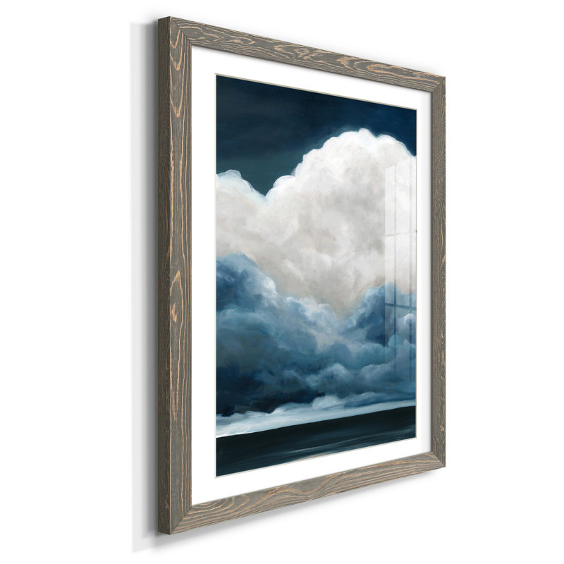 Les nuages au-dessus - impression, H 31,5 po x l 23,5 po x P 1,5 po, Cadre en papier gris, Blanc